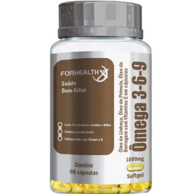 omega 3, 6 e 9 forhealth frasco com 60 capsulas softgel