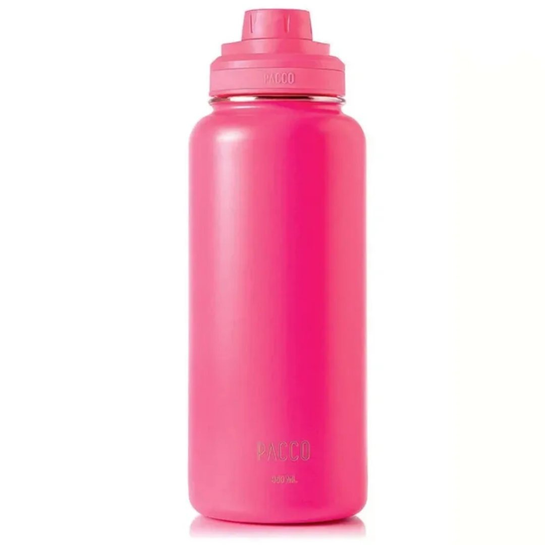 garrafa termica em inox pacco rosa, com capacidade para 950ml