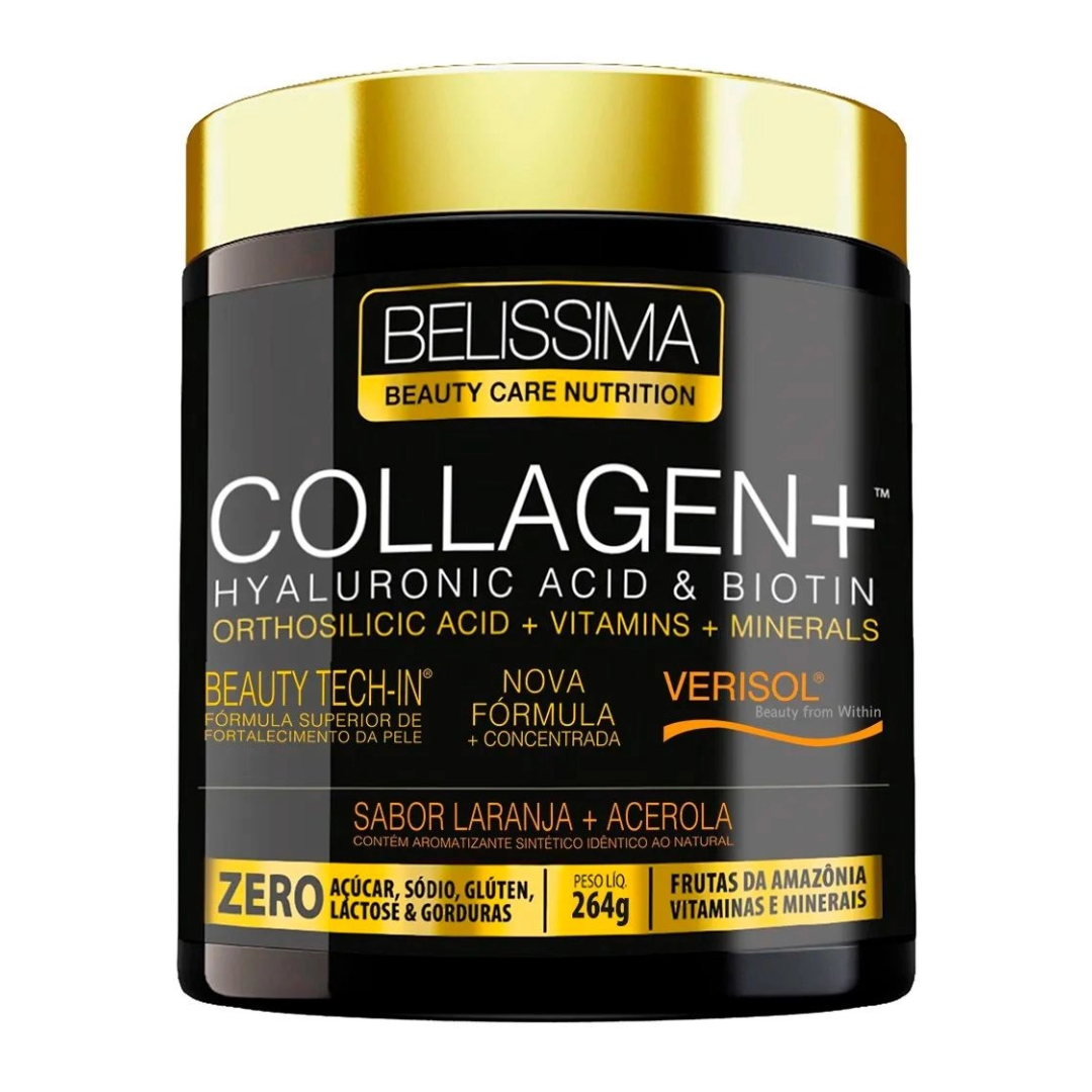 collagen plus belissima sabor laranja com acerola , pote com 264g