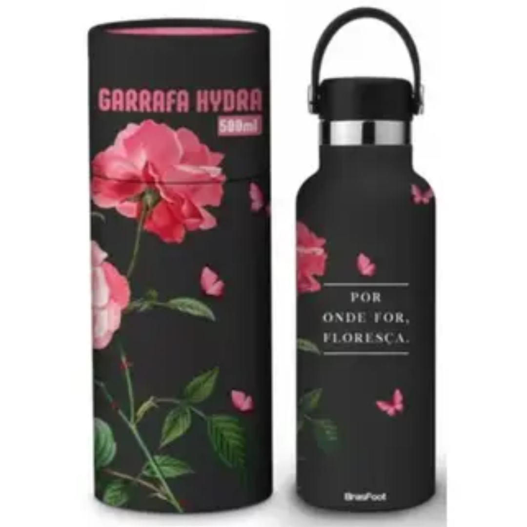 garrafa plastica neo brasfoot hydra por onde for, floresca, 1 unidade com capacidade de 500ml