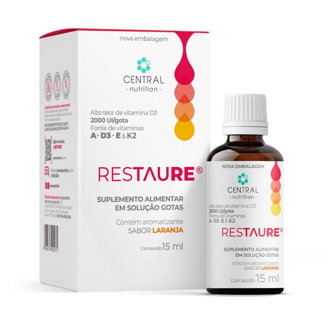 restaure central nutrition em gotas, frasco com 15ml