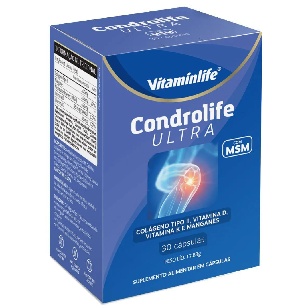 condrolife ultra vitaminlife frasco com 30 capsulas