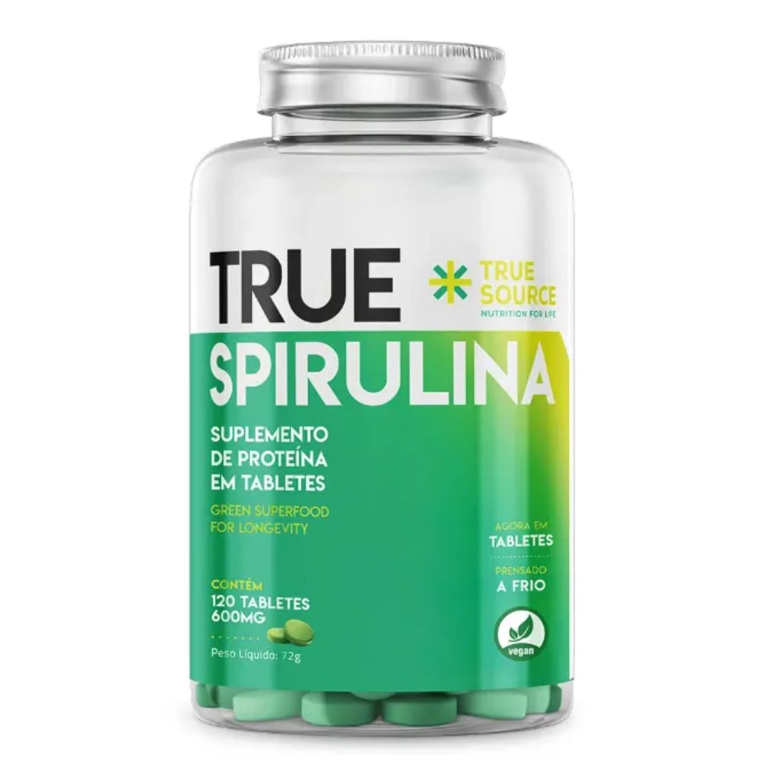 true spirulina true source frasco com 120 tabletes