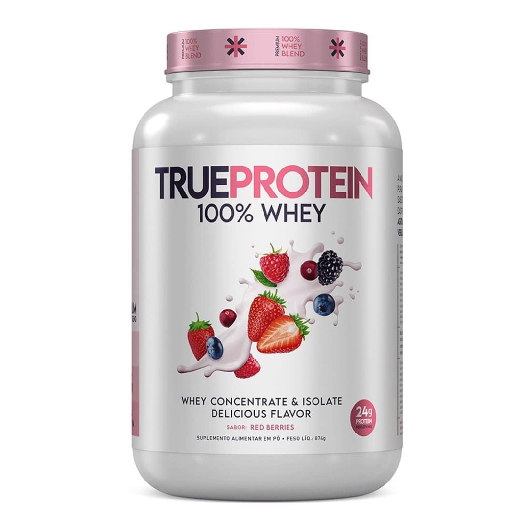 true whey protein true source red berries, pote com 874g