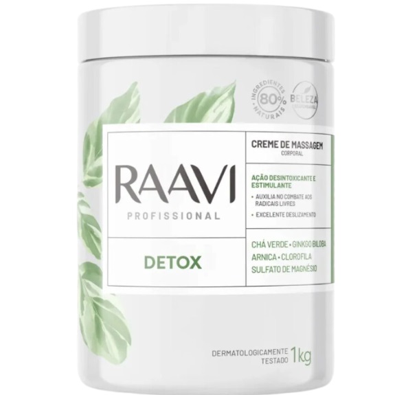 creme para massagem corporal raavi detox 1kg