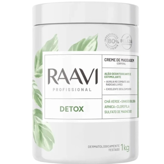 Creme para Massagem Corporal Raavi Detox 1Kg