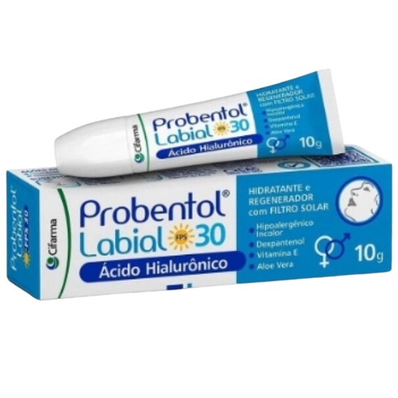 hidratante e regenerador labial com filtro solar probentol-1 fps 30 com 10g