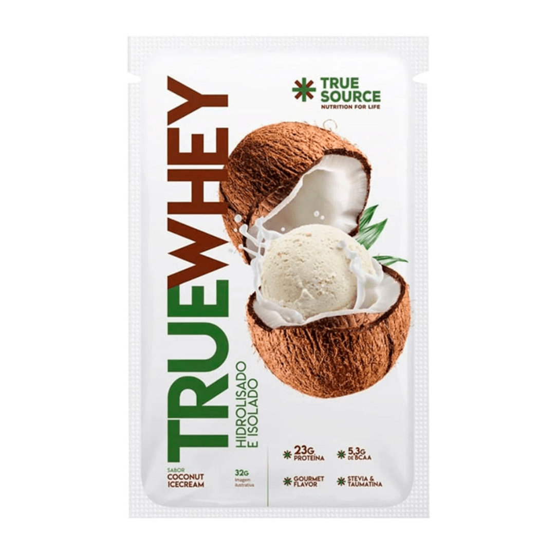 true whey protein true source coconut ice cream, sache com 32g