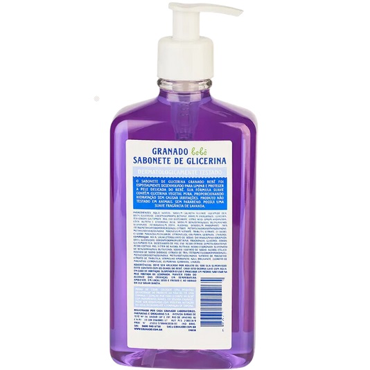 Sabonete de Glicerina Granado Bebê lavanda, frasco, líquido, 1 unidade com 500mL